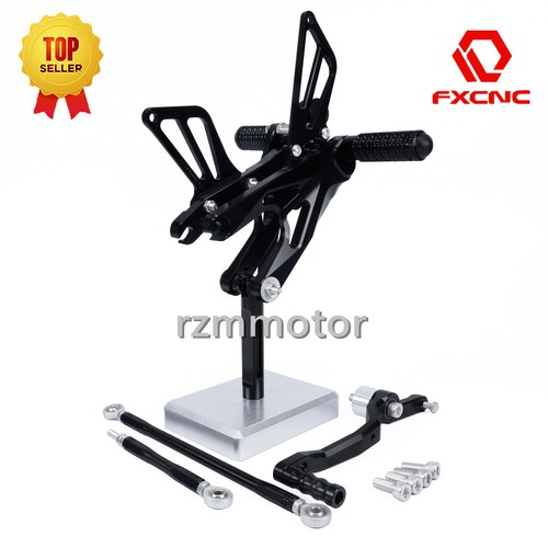 Reposapiés trasero CNC estriberas pedales montaje para Yamaha YZF R6 2017-2021 negro - Imagen 2 de 18