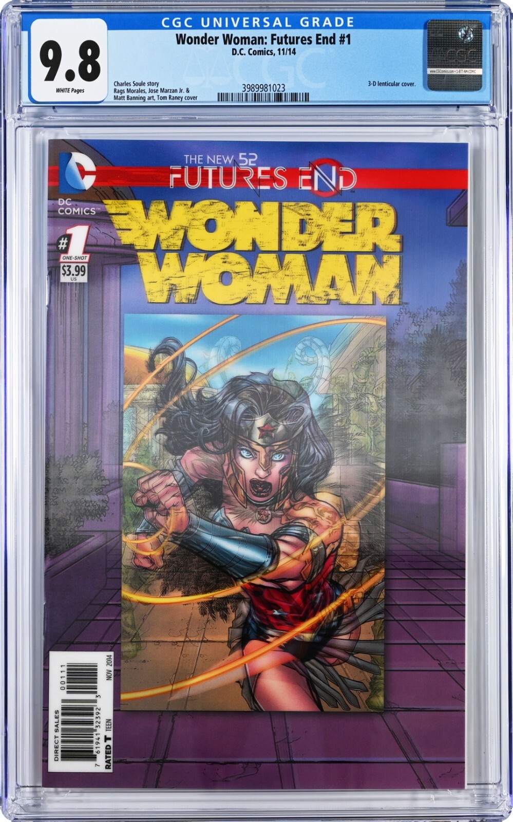 Wonder Woman: Futures End #1 CGC 9.8 (Nov 2014, DC) Charles Soule Story, 3-D Cvr