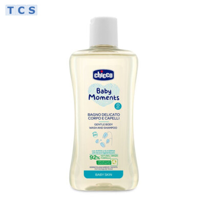 CHICCO baby moments - Mildes Reinigungsbad für Körper und Haare, 200 ml