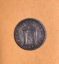 ITALY / PAPAL STATES POPE CLEMENT X  1675 "HOLY YEAR" 1/2 GROSSO SILVER COIN, AU