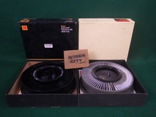 Pair Vintage KODAK Carousel 80 Slide Tray in Box B80T Black Grey Set of 2