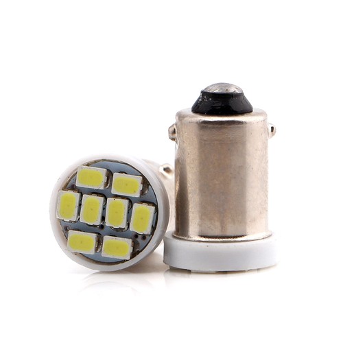 10Pcs 6V 6.3V DC AC T11 H6W T4W BA9S 1206 8SMD White Light LED Pinball Bulbs - Picture 3 of 6
