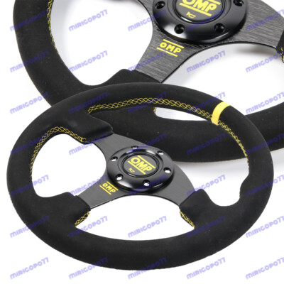 13'' Yellow Stitching Suede Leather Racing Sport Steering Wheel For Momo OMP Hub