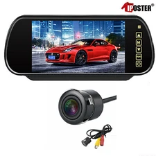7'' Car Rear View Mirror Monitor HD Flush Mount Mini Backup Camera Kits System