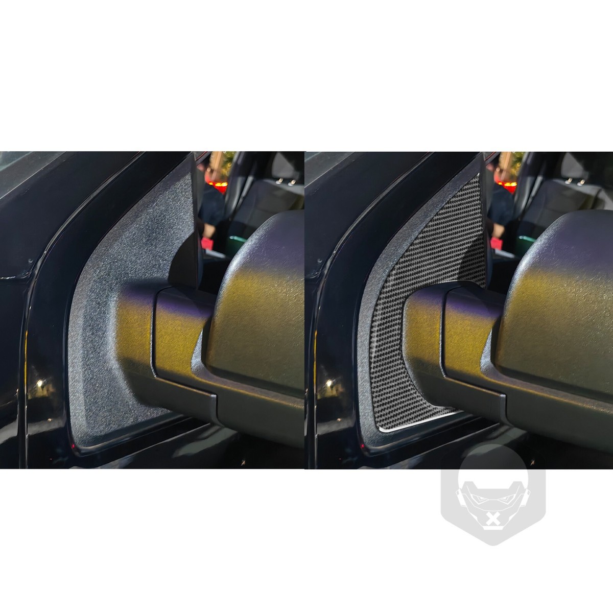 Carbon Fiber Window A-Pillar Cover Trim For Ford F150 2015-2020 – Self-Adhesive Black