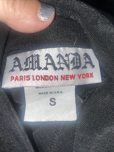 Giacca Tank Vintage anni 90 2 Pezzi Amanda Paris London New York Nera Tg S - Foto 9 di 11