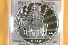 2010D Daniel Carr UNA 20 AMEROS - Seated Liberty -1oz .999 Silver Proof Finish