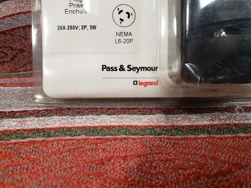 P&S (Pass & Seymour) enchufe macho de bloqueo de 3 clavijas negro NEMA L6-20P gran precio - Imagen 3 de 11