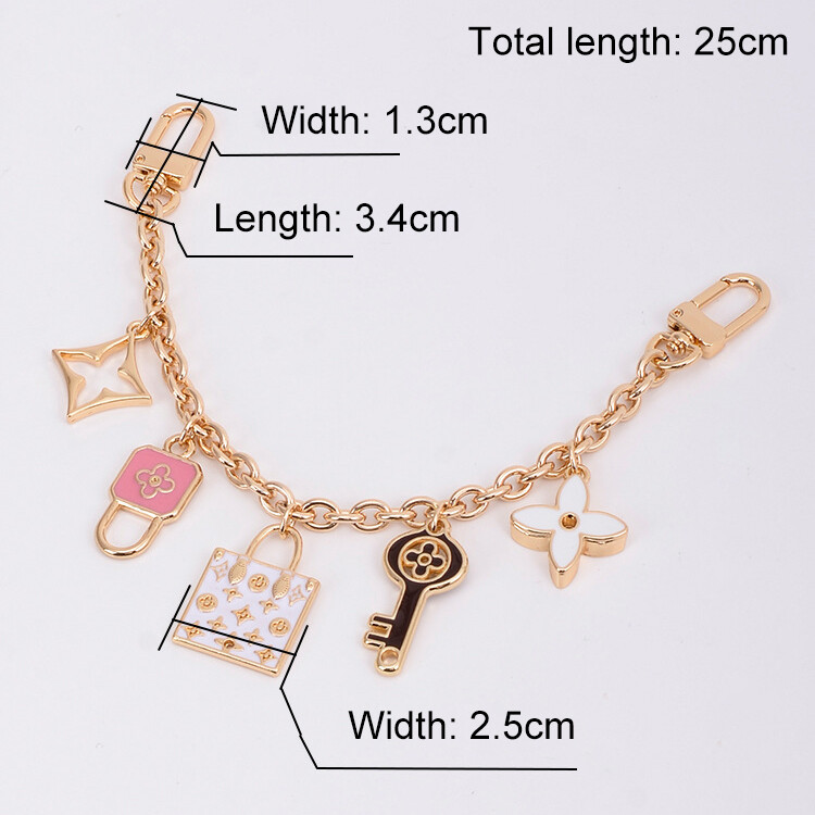 Purse Handbag DIY Metal Clover Charm Decorative Chain Pendant Bag Accessories