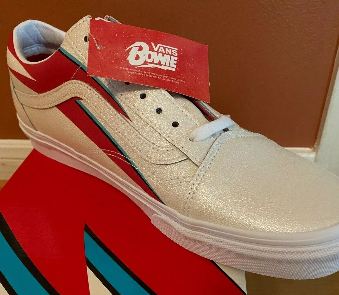 Vans x David Bowie Aladdin Sane Viejas Skool Skate DB Blancas/Rojas NUEVAS | eBay