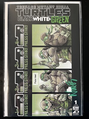 TMNT Black White & Green #1 Trade Match Cover by EDDIE NUNEZ Signed with COA Set