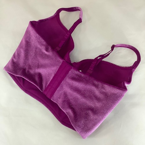 Victoria’s Secret Body By Victoria Magenta Sparkle Longline Bra - Size 34D BNWT - Picture 2 of 6