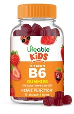 Lifeable Vitamin B6 Gummies For Kids for Nerve Function Support | 60 Gummies