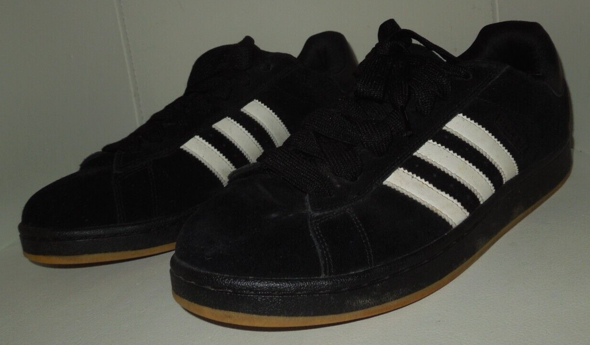 Hard to Find Adidas 056646 Black Suede Men Sneakers Shoes In
