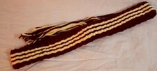 #37 Powder Horn inkle strap burgundy and yellow 1.75 x 43"  stripe
