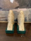 Vintage Takahashi Bookends White Falcon Pair Ceramic Porcelain Figurines — photo 4