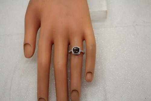 Signed EMA 14k Yellow Gold Cushion Cut SMOKY QUARTZ & DIAMOND HALO Ring size 6.5 - Picture 10 of 15