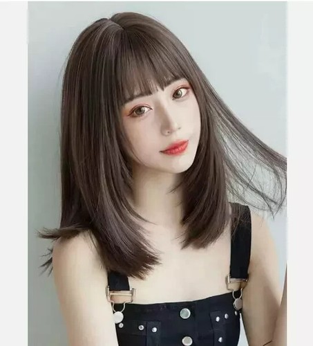 Real hair New Fashion Glamour Women's Dark Brown Human Hair Wigs 18In - Picture 4 of 7