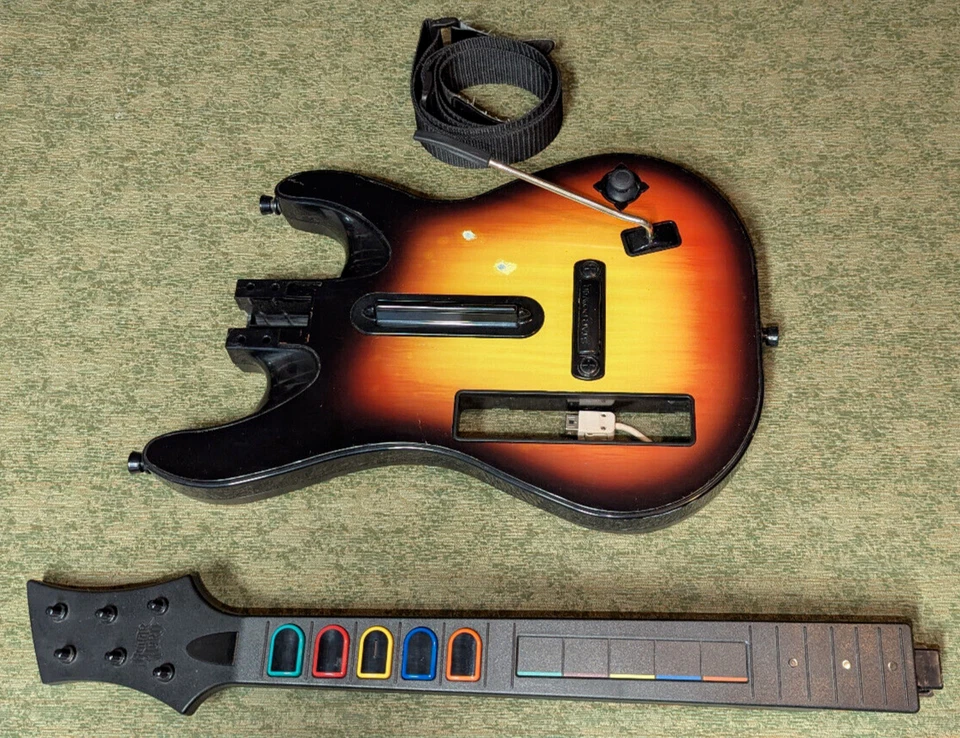 Nintendo Wii Wireless Guitar Hero Red Octane Sunburst Controller 95455.805 Works - Image 2 of 4