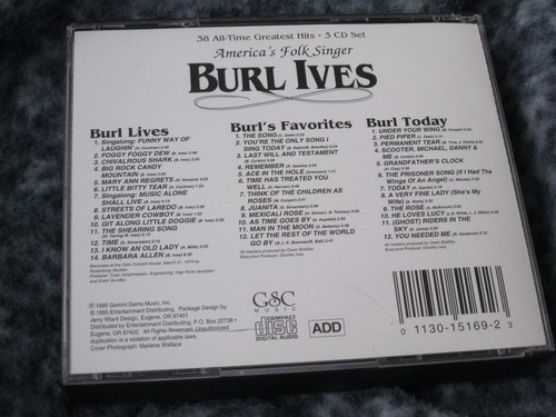 BURL IVES "AMERICA'S FOLK SINGER BURL IVES" THREE CD BOX SET RARE GSC MUSIC - Picture 2 of 7
