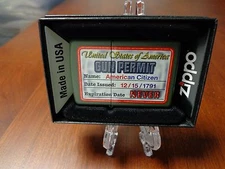 GUN PERMIT 2ND AMENDMENT AMERICAN CITIZEN GREEN MATTE ZIPPO LIGHTER MINT IN BOX