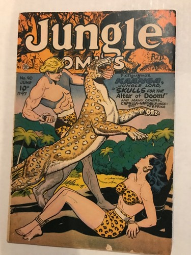JUNGLE COMICS #90 : Fiction House June 1947, GD+, GGA, Kaanga, BONDAGE COVER