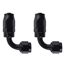 2Pcs -6AN Swivel Hose End Fitting 90 Degree Adapters for Oil Gas Fuel Hose Line