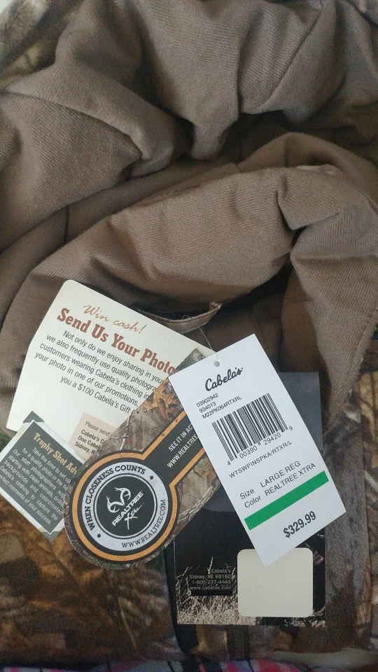 NWT $329 Mens Cabela's Instinct Reliant Tec Parka Realtree Xtra L XL XXL - Image 4 of 4