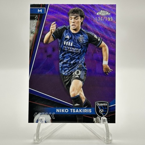 2024 Topps Chrome MLS NIKO TSAKIRIS #108 Purple Wave /199 - San Jose Earthquakes