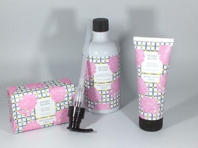 Beekman 1802 Peony Blush Body Wash 12.5 oz Goat Milk Soap 9 oz Hand Cream Set