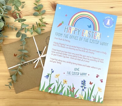 Osterhasen Brief. Personalisierte Kinder Eiersuche Ostersonntag.