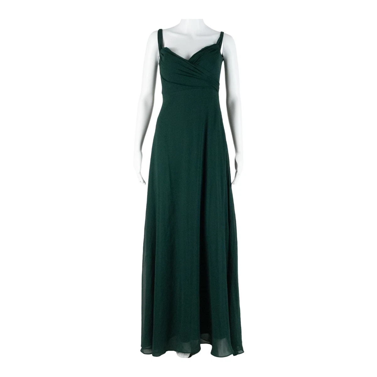 Abito da donna elegante, senza maniche, con scollo rotondo, stampa casual, da donna, con stampa casual, stile bohémien, abito lungo, con maniche ad ali e volant, abito da spiaggia, verde, M
