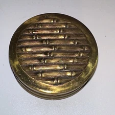Vintage Avon brass Pagoda Pagoda red  rouge compact, bamboo pattern