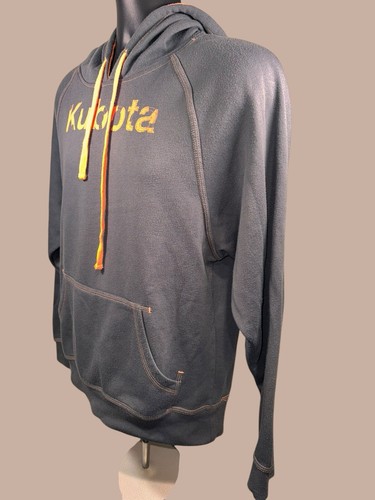 Sudadera con Capucha Kubota Gris Con Logo Naranja Bolsillos para Manos Cordón Talla Mediana - Imagen 3 de 7