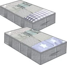 Breathable under Bed Storage Bags with 4 Reinforced Handles and Sturdy Side Wall