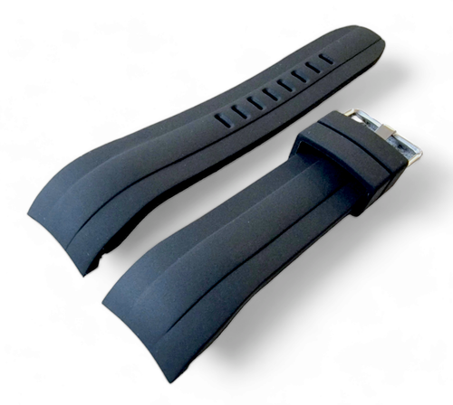 Curved End Premium Thick Silicone Rubber Watch Strap Band Mens Replacement 22mm - Picture 7 of 17