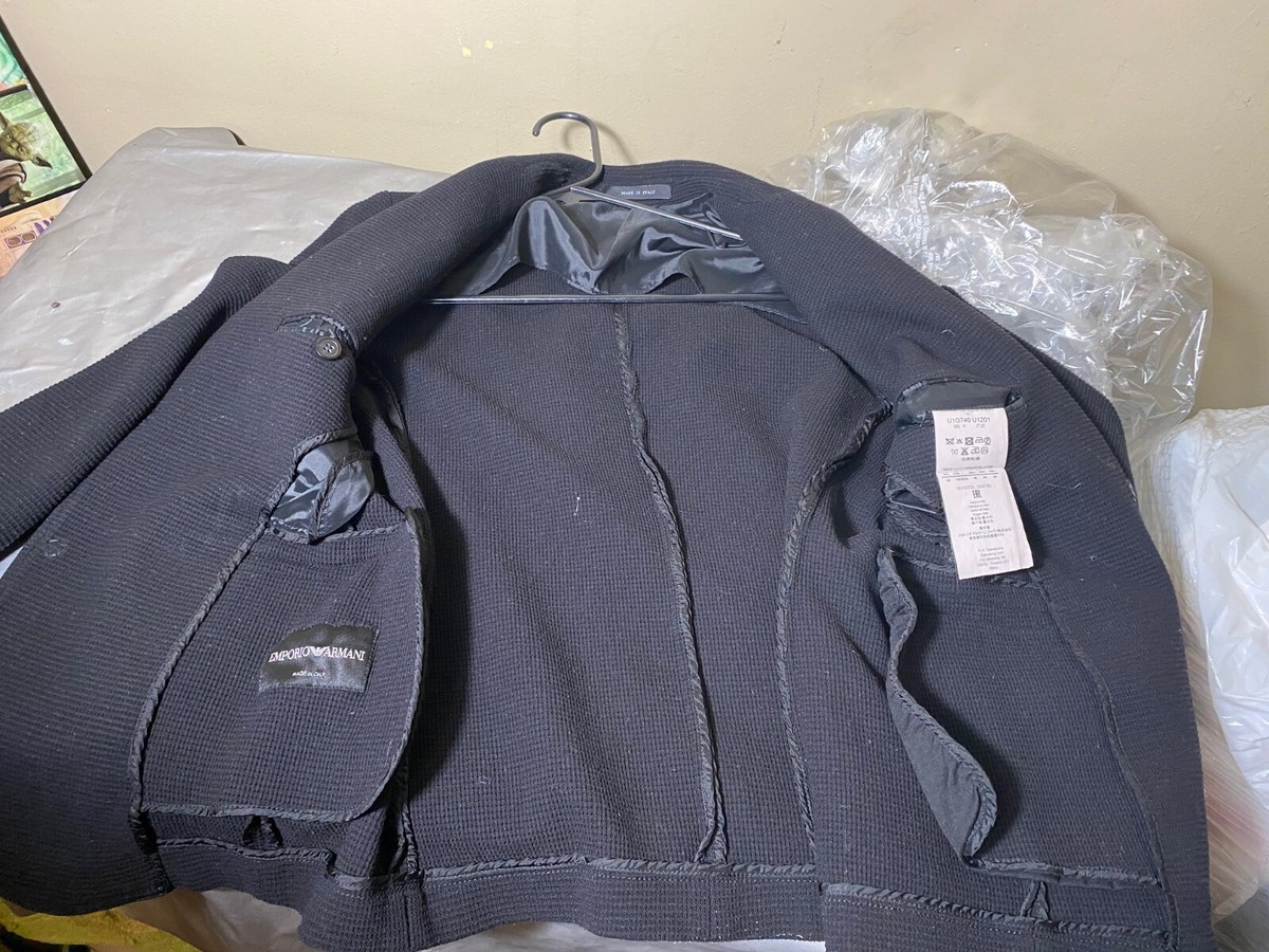 VTG Emporio Armani Mens Virgin Wool Sweater/Jacket rn103723