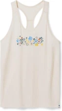 NWT Smartwool Merino Wool Floral Meadow Graphic Racer-Back Tank Top Almond L
