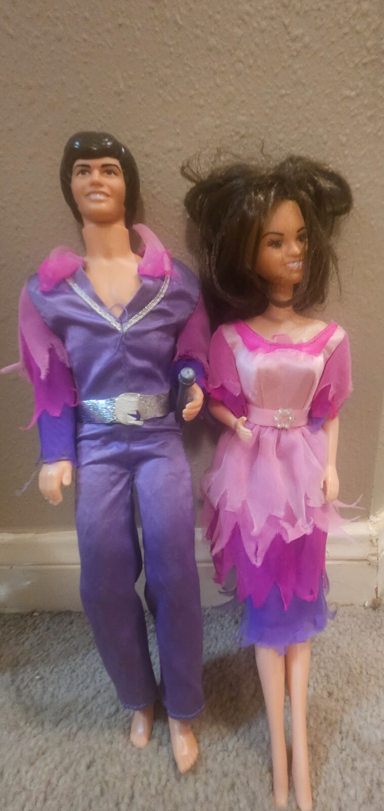 Vintage 1976 Donnie and Marie Osmond Barbie Dolls Mattel With No Shoes Or Rings