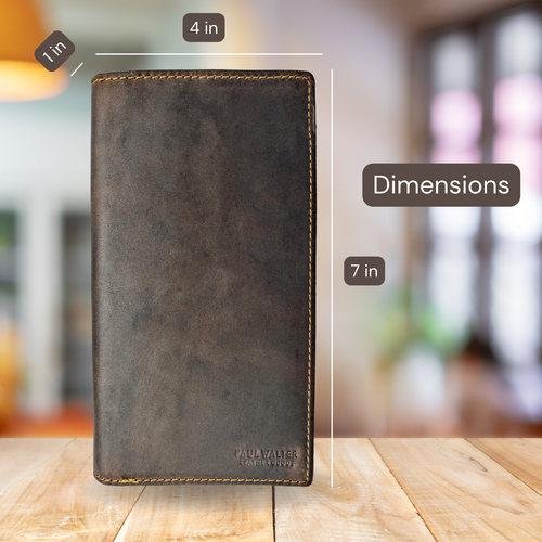 Men's Hunter Leather Wallets Bifold Trifold RFID Blocking Checkbook Cover - Picture 90 of 90