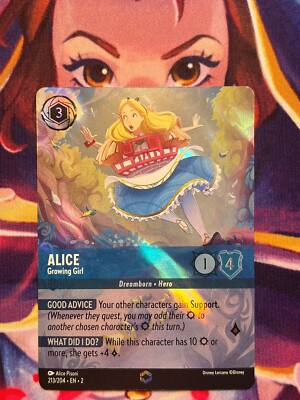 Disney Lorcana Rise Of The Floodborn Alice Enchanted Card 213/204 | eBay Disney Lorcana Rise Of The Floodborn Alice Enchanted Card 213/204 | eBay