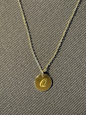 GOLDENER SCHLÜSSEL Made In Italy 14K Gold Kursive Schrift Q Initiale Anhänger Halskette