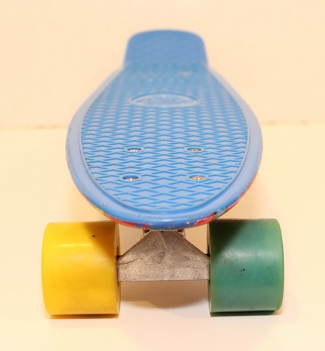 FRISKY Skateboard Mini Cruiser Penny Board Blue Multicolor Wheels - Picture 4 of 12