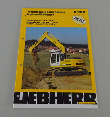 Prospectus Liebherr Hydraulic Bagger R 904 Litronic Technical Data Stand