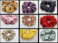 XXL Jumbo Women Charmeuse Red Blue Gold Satin Scrunchie Birthday Day, Mom gift