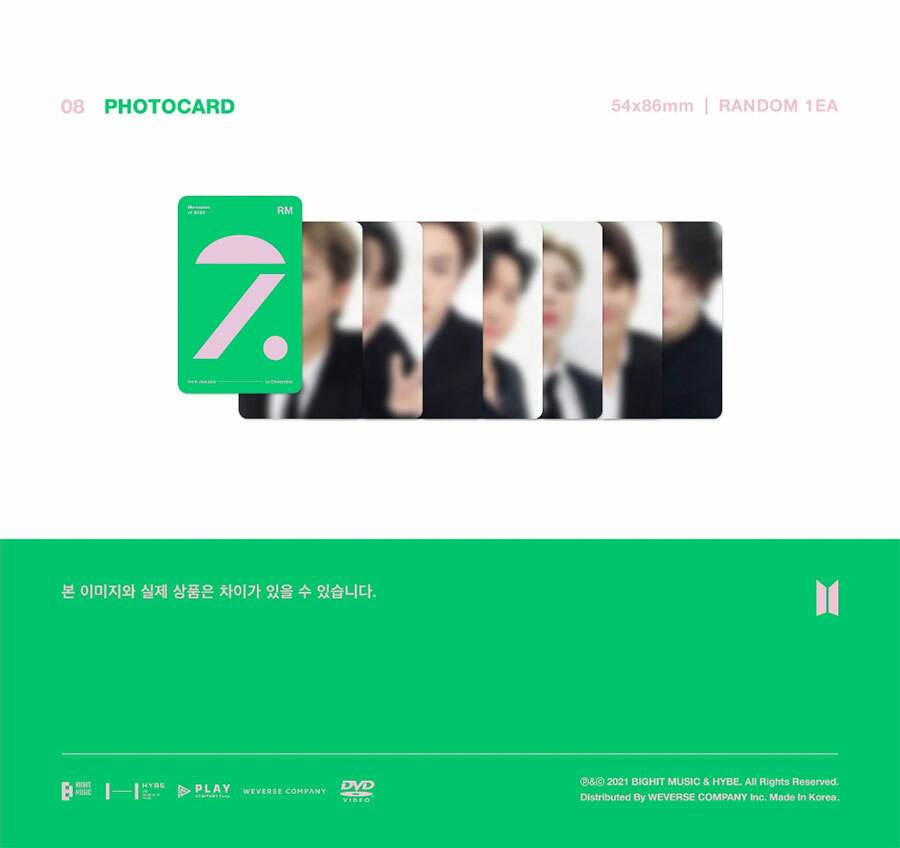 BTS MEMORIES OF 2020 DVD 7 DISC+Photo Book+Stamp+Book+Card+GIFT+
