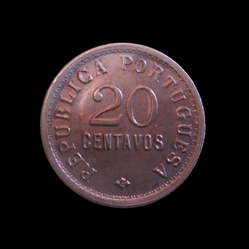 PORTUGUESE ANGOLA 20 CENTAVOS 1921 KM 64 #5639# - Picture 2 of 2
