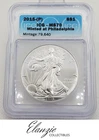 2015(P) American Silver Eagle, Minted at Philadelphia ICG MS70, Mintage 79,640
