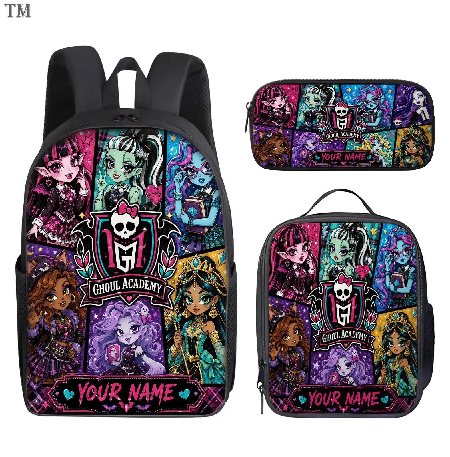Personalized Monster High 3-Piece Backpack Set