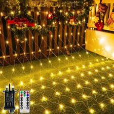 Net Light Plug in Outdoor Indoor, 210LED 3mx2m Fairy Light Warm White
